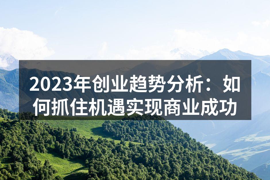 新兴市场的商业机会
